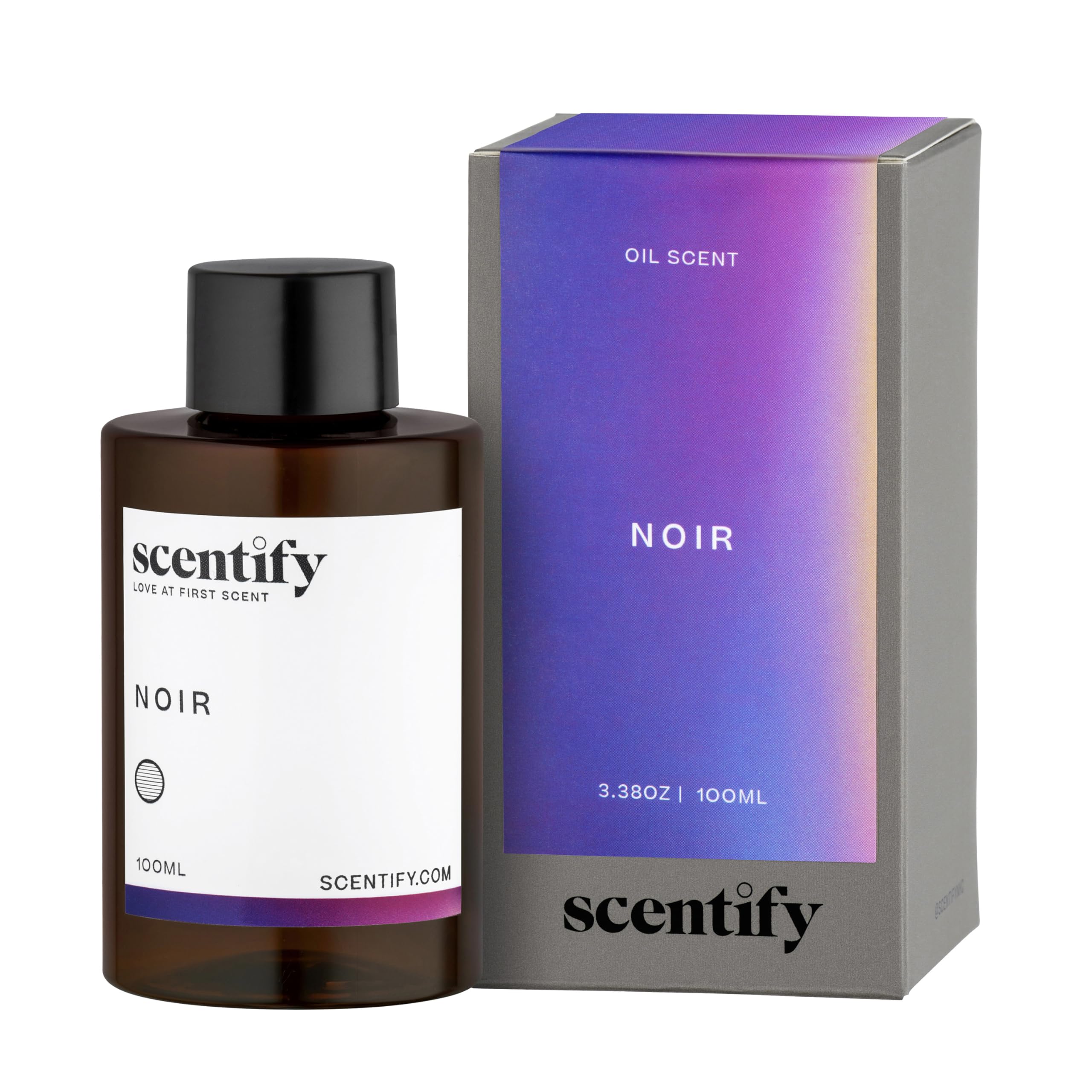 Noir Aroma Oil Refill bottle featuring Bergamot and Bay Leaf top notes