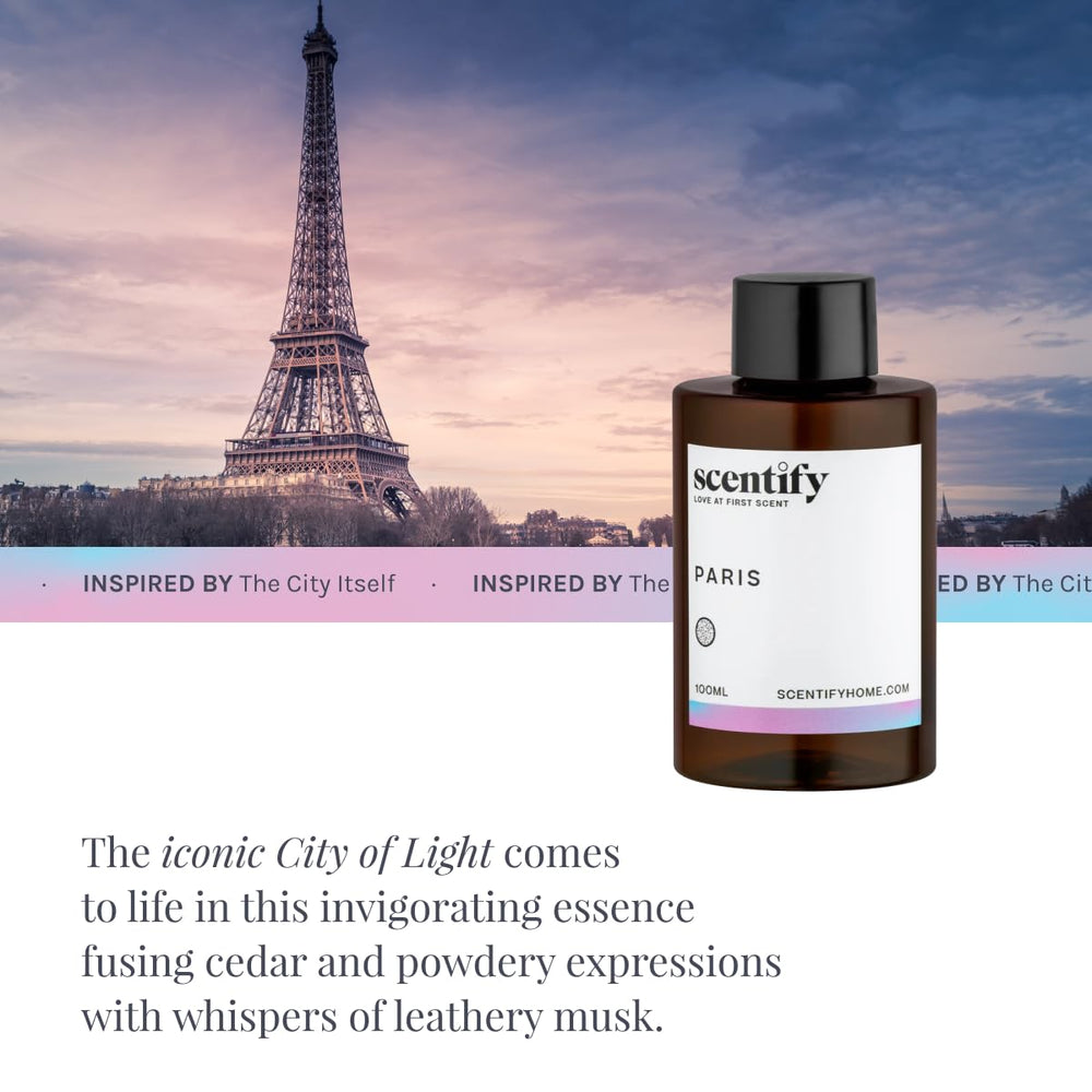 Cozy room ambience with diffuser emitting a luxurious Scentify Paris scent