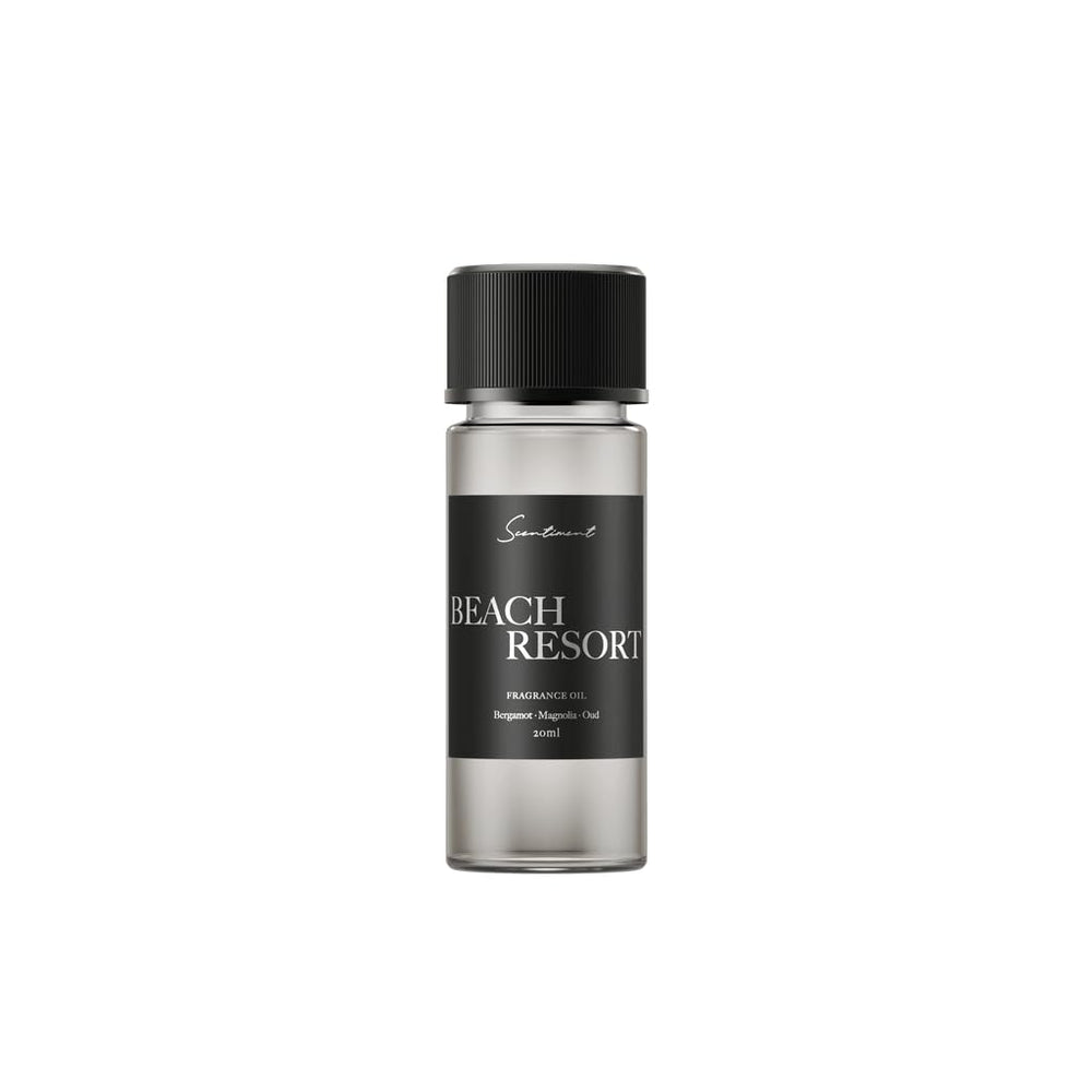 Scentiment Beach Resort diffuser oil bottle with Bergamot, Ocean, and Peony notes