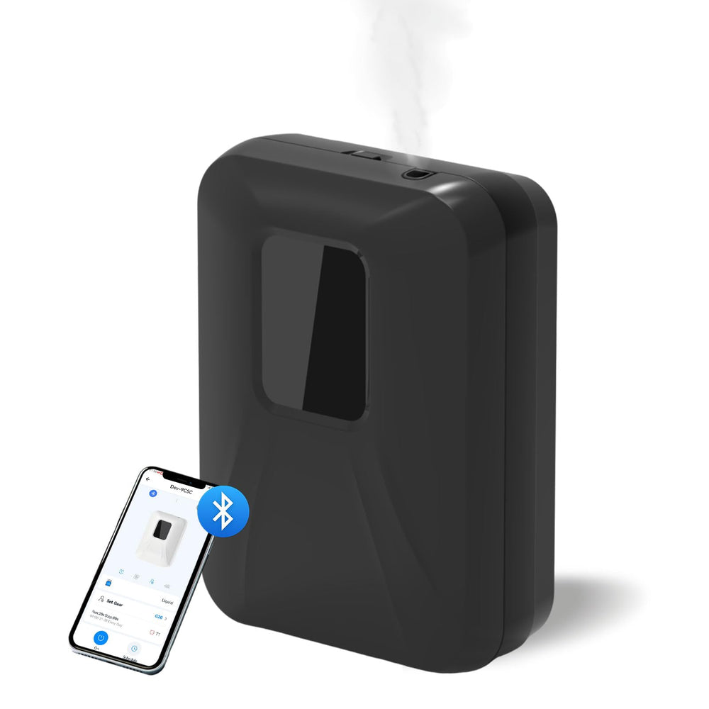 Scentiplus smart Bluetooth diffuser front view enabling remote fragrance control.