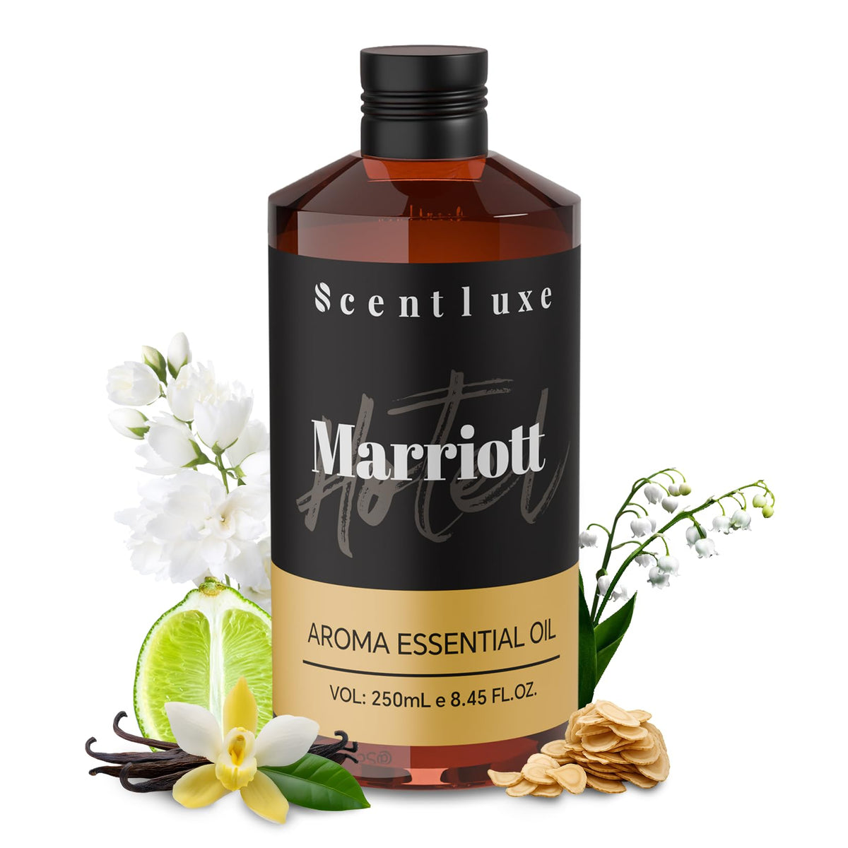 ScentLuxe Marriott Beach Villa Diffuser Oil 250mL bottle with Bitter Orange, Jasmine and Lily of the Valley