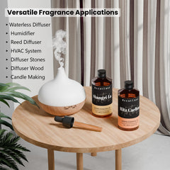 Diffuser oil bottle with dropper and packaging scene