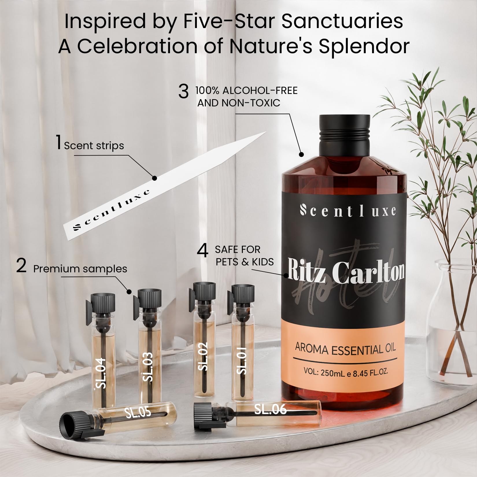 Lifestyle luxury hotel-inspired setting with diffuser