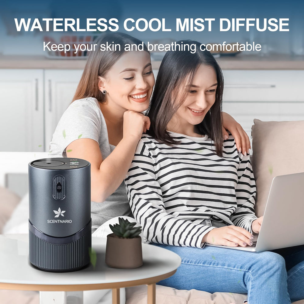 SCENTNARIO quiet-pump diffuser captures whisper-quiet operation for undisturbed sleep.
