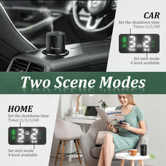 SCENTNARIO waterless diffuser featuring four mist levels for ambient control