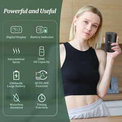 SCENTNARIO waterless diffuser showing four timer settings for auto-off convenience