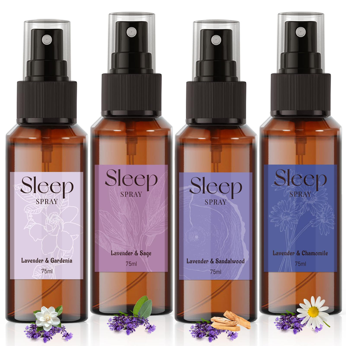 SCENTORINI Sleep Spray Lavender Gardenia 75ml bottle, 4-pack