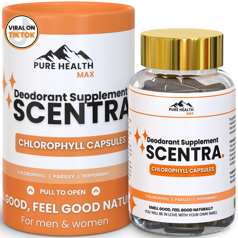 Bottle of Scentra Deodorizing Supplement with 60 tablets