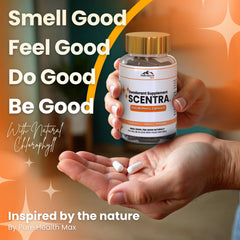 Graphic illustrating odor control from inside the body