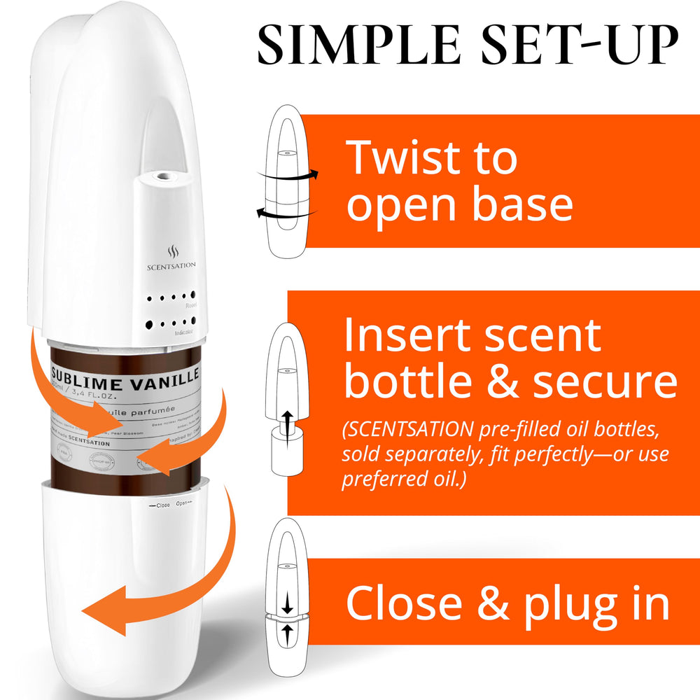 Side profile of SCENTSATION plug-in diffuser in white