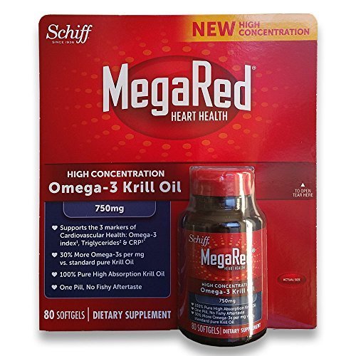 Schiff Mega Red High Concentration Krill Oil Softgels bottle - 80 count