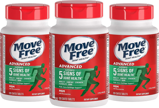 Schiff Move Free Advanced 1500 mg MSM joint health tablets bottle – front view