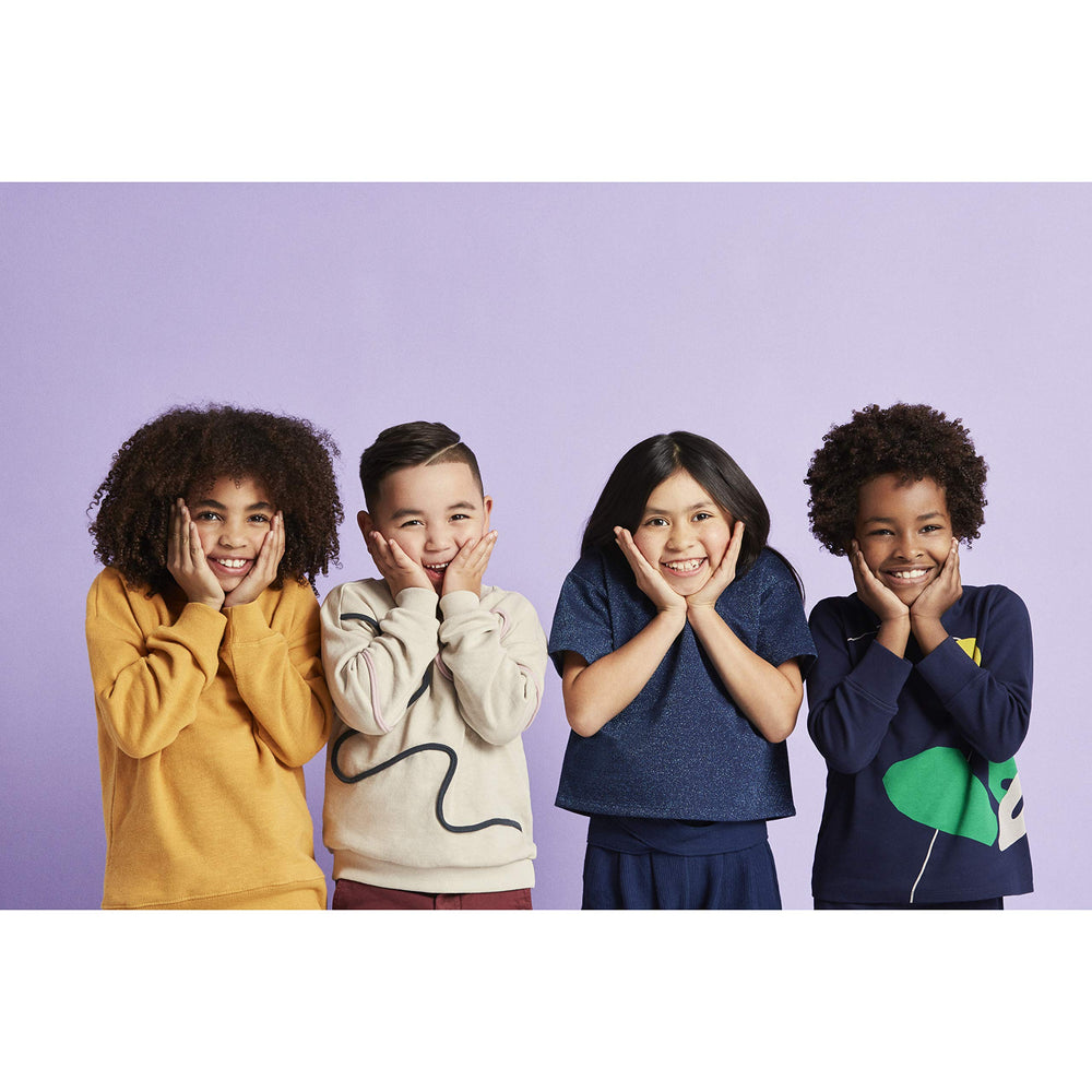Product paired with a toothbrush for kids' oral care
