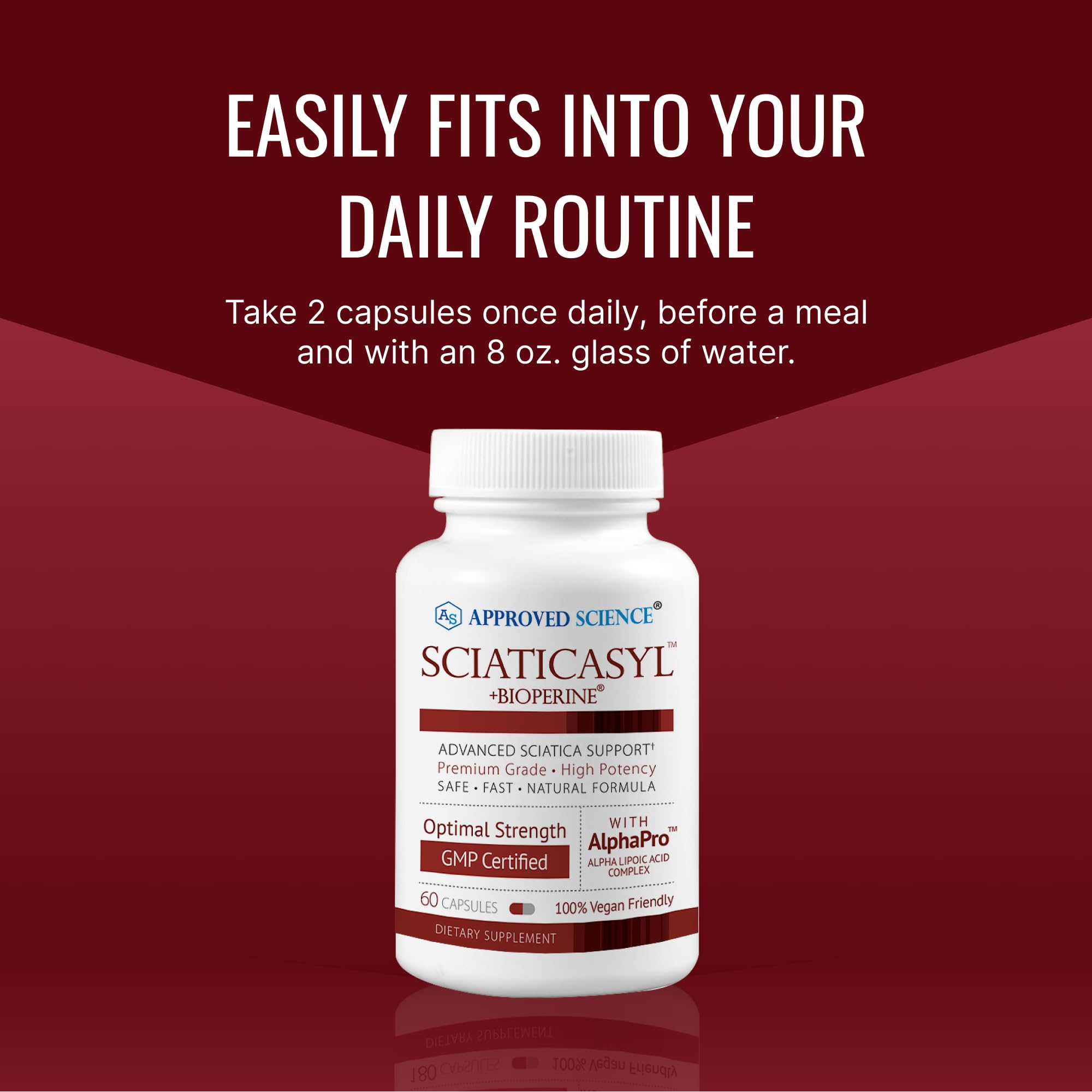 Illustration of daily use of Sciaticasyl capsules