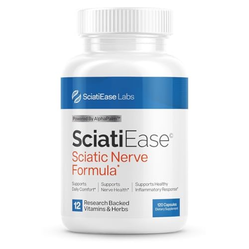 SciatiEase bottle front view with 120 capsules
