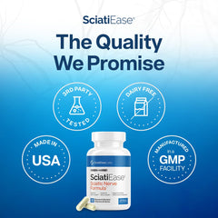 All-in-one display of the SciatiEase product line with 3 bottles