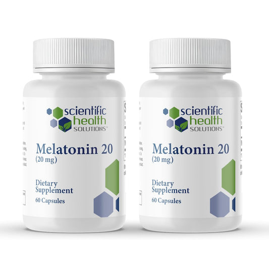 Scientific Health Solutions Melatonin 20mg bottle with 60 capsules (1st image)