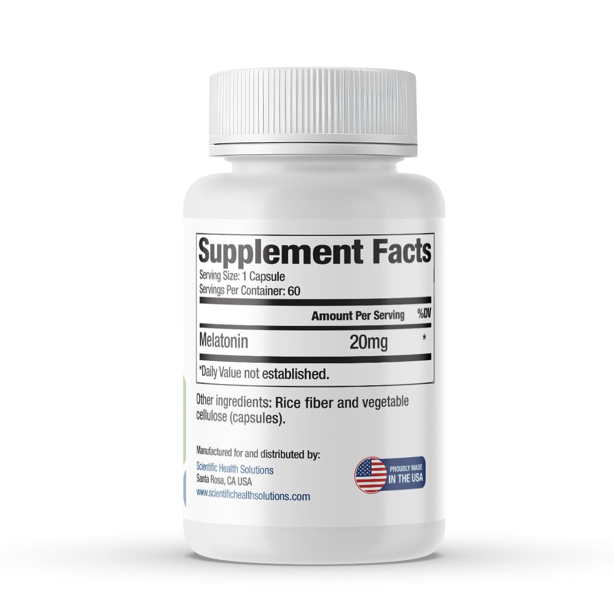 US-made packaging for Scientific Health Solutions Melatonin 20mg (3rd image)