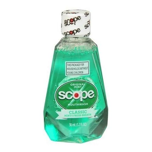 Scope Original Mint Mouthwash Travel Size bottle with packaging