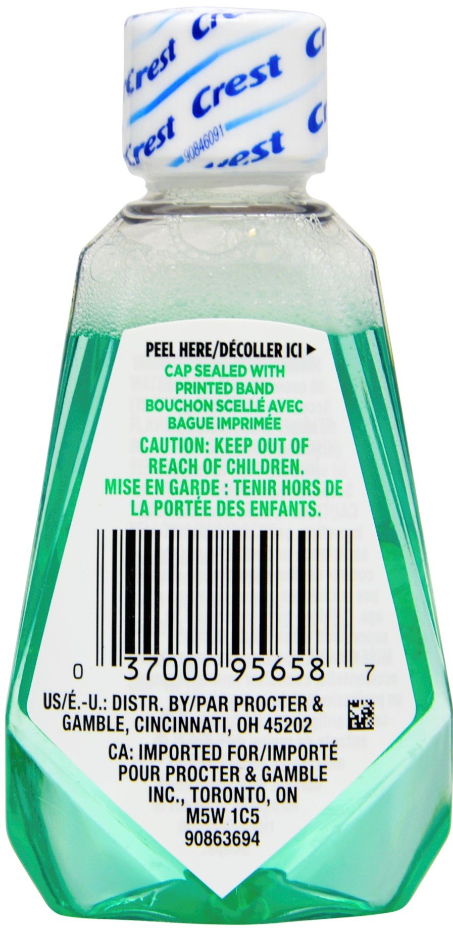 Scope Travel Size Mouthwash Classic Original Mint 1.2 oz bottle with 48-pack packaging