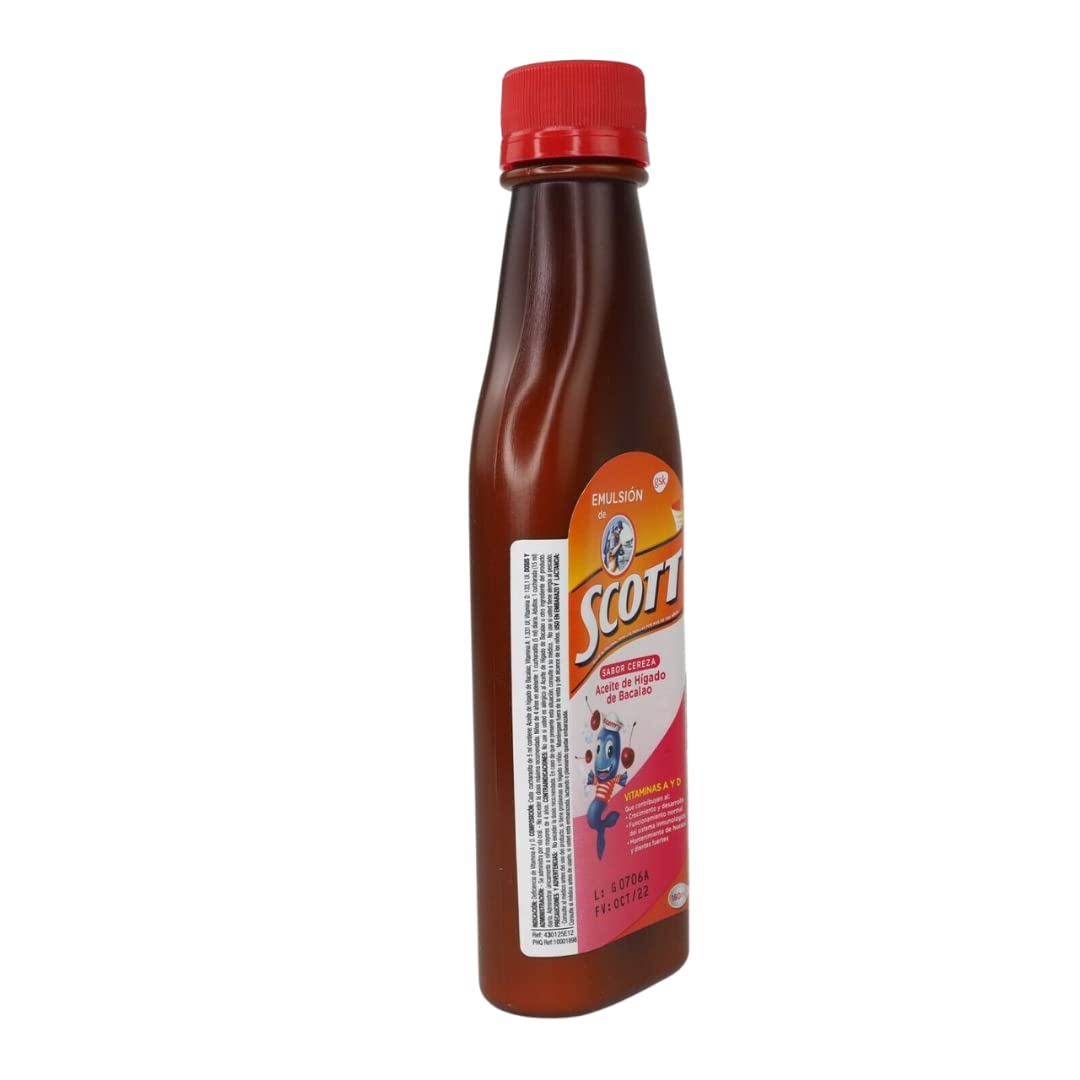 Scott Emulsion 180 ml cod liver oil for kids cherry flavor (2 pack)