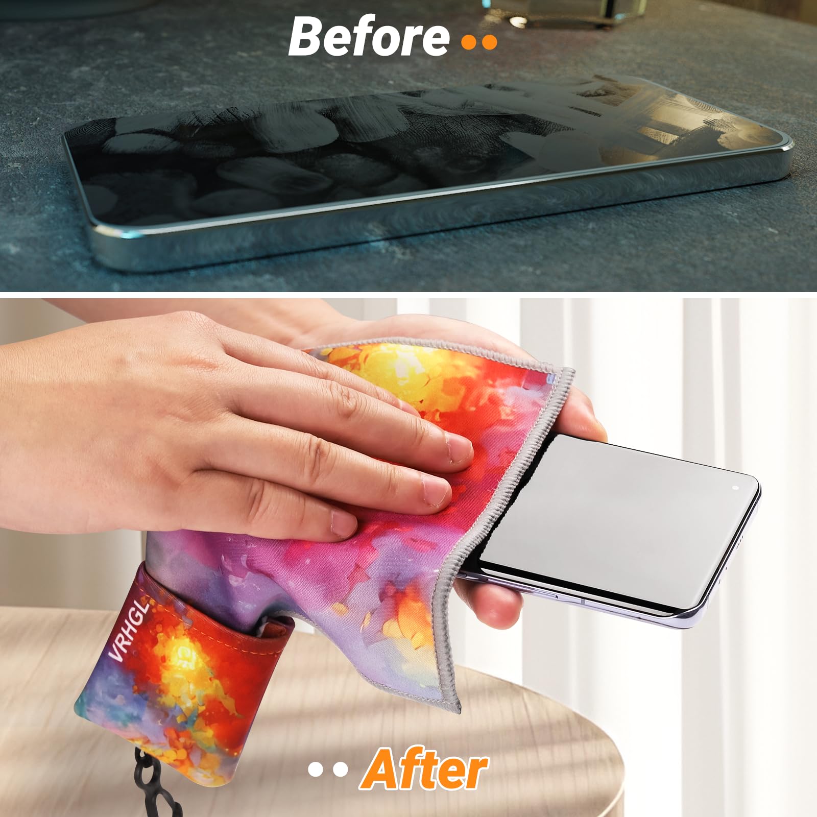 Scratch-free microfiber lens cleaning cloth attracting and trapping dirt