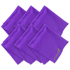 Screen Mom purple microfiber cloths 6-pack laid out flat