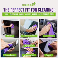 Six reusable microfiber cloths in a pack