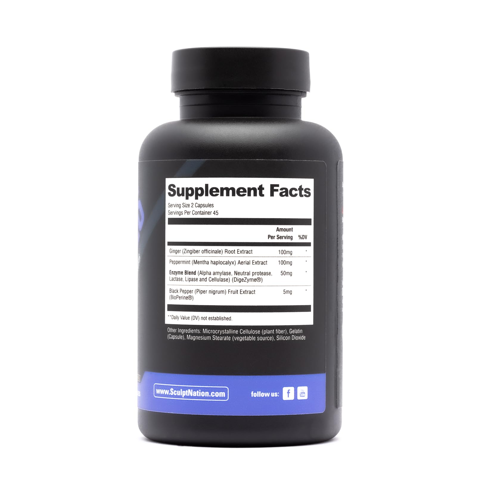 Gluten-free Sculpt Nation digestive enzymes bottle