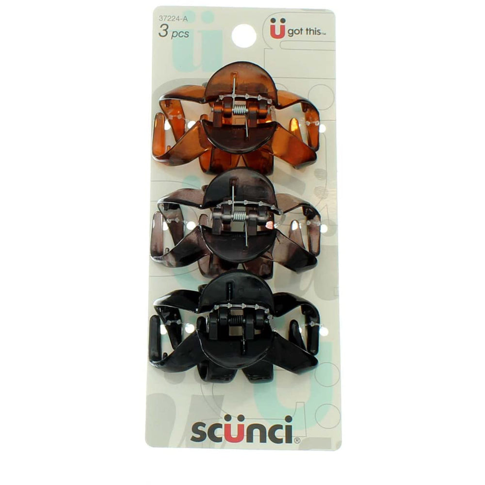 Scunci Effortless Beauty Jaw Clip pack of four for versatile styling options.
