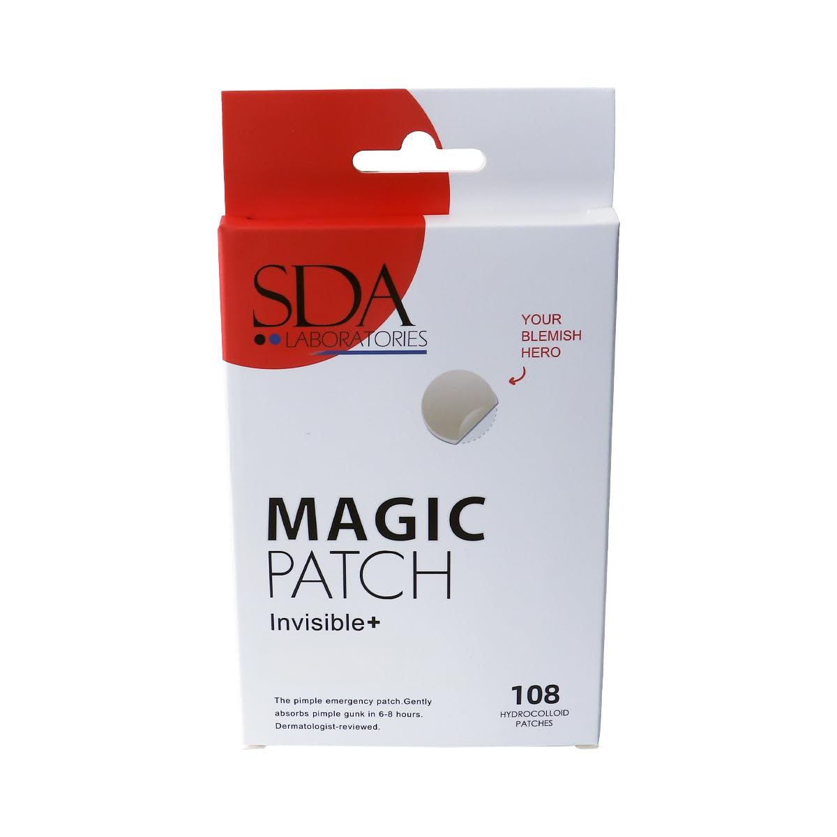 SDA Laboratories Magic Pimple Patch on skin delivers discreet protection and cleansing.