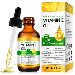 SDJUFEI Vitamin E Oil 75000 IU bottle for deep hydration and radiant skin.