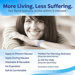 Sea-Band gray wristband for adult and child use supports motion-related nausea.