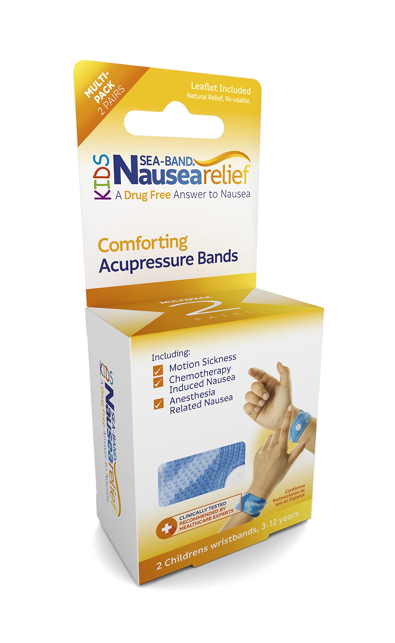 Sea-Band child-size wristbands suitable for ages 3 and up.