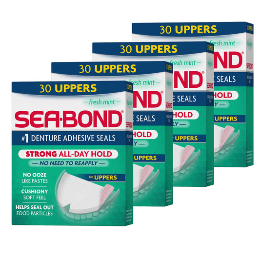 Sea-Bond Secure Denture Adhesive Seals Fresh Mint – 4 packs of 30 (image 1)