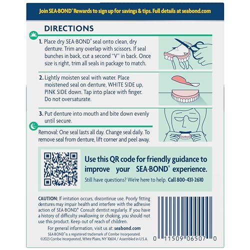 Close-up of Sea-Bond Fresh Mint denture adhesive seals (image 2)