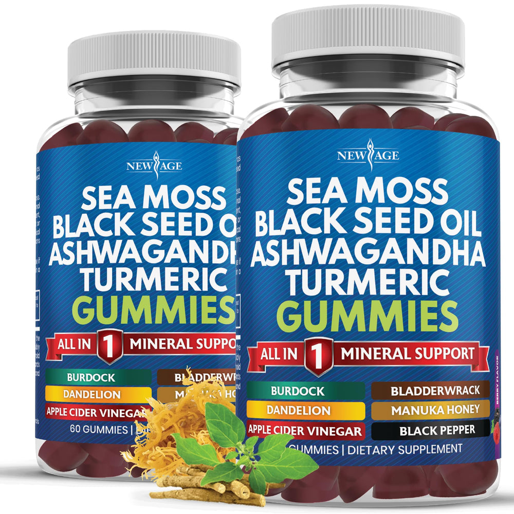 Front label of Sea Moss Gummies 120-count vegan 10-in-1
