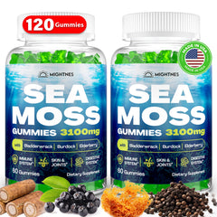 Bottle of Sea Moss Gummies with 3100mg Irish Seamoss