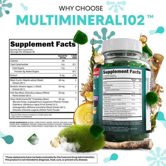 Sea Moss Gummies Green Apple flavor, multiple gummies