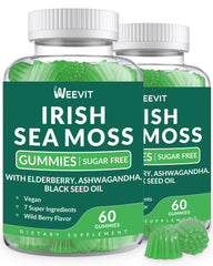 Sea Moss Gummies with Irish sea moss, black seed oil, ashwagandha and elderberry - front view