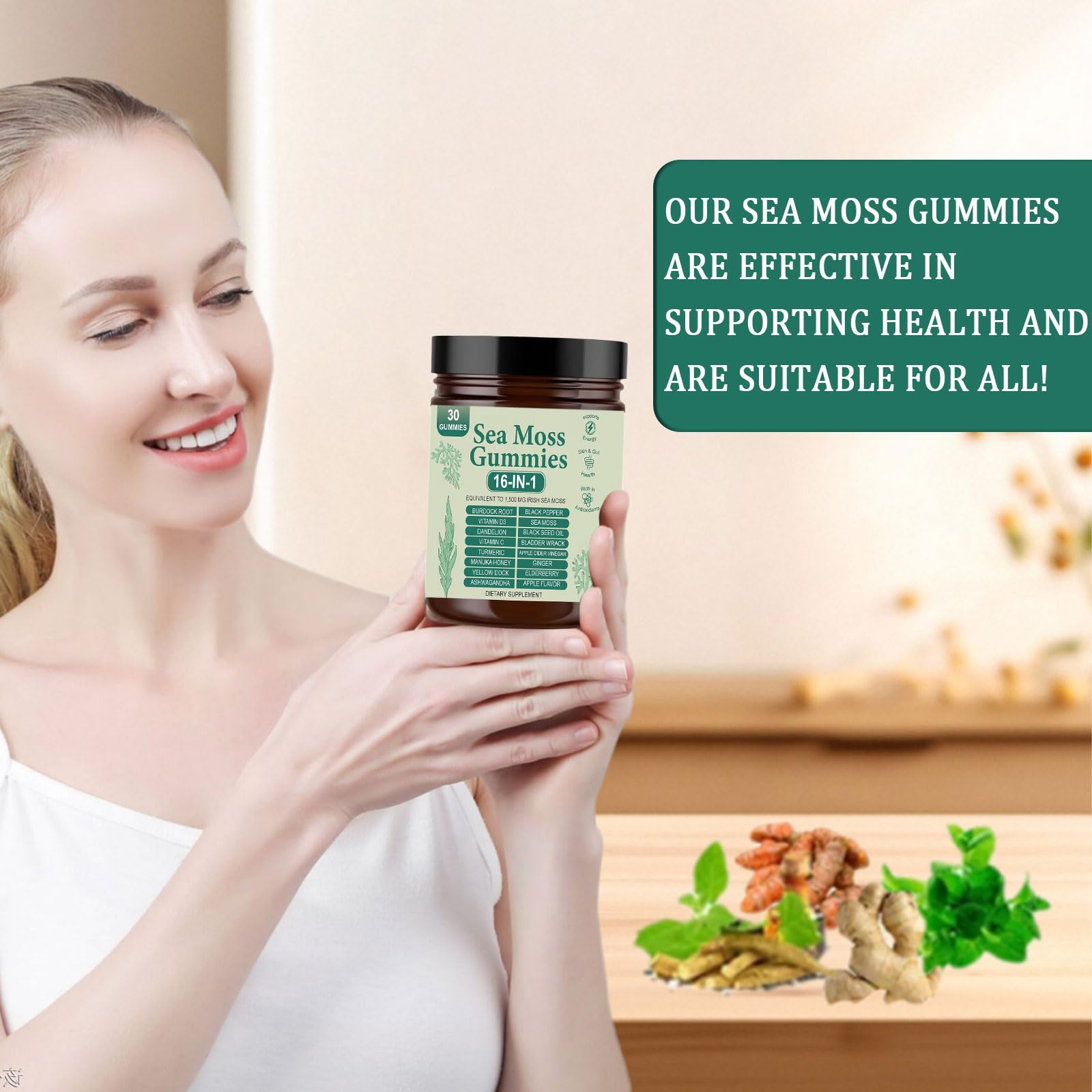 Illustration showing benefits for skin health and digestion