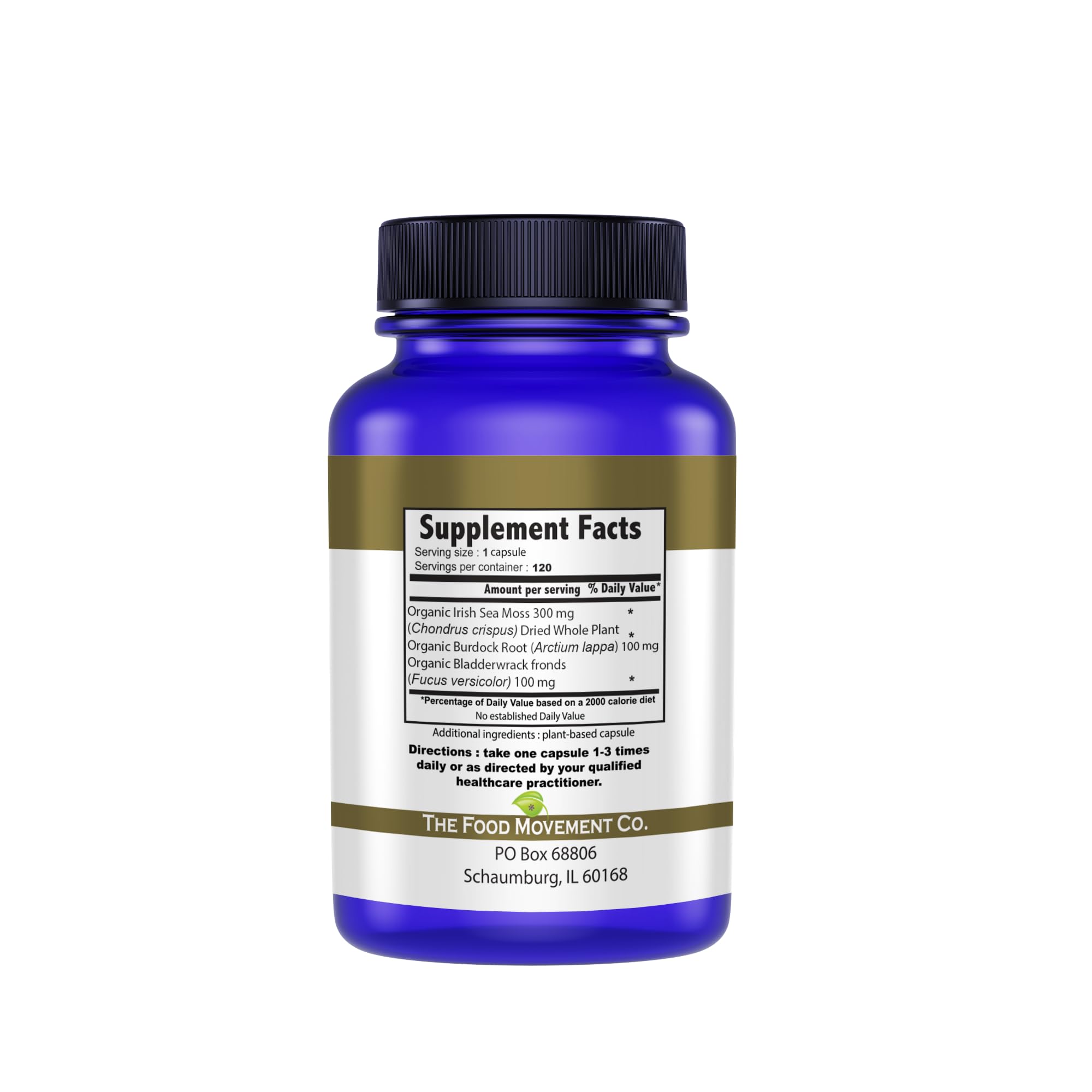 Ingredients: Bladderwrack and Burdock Root in Sea Moss Master Formula