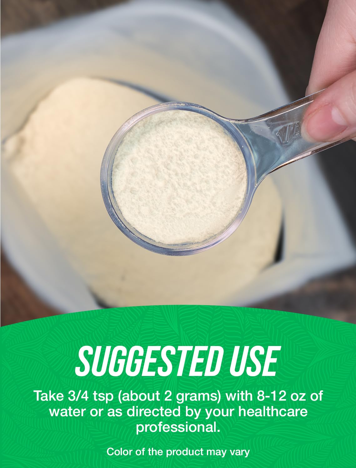 Sea moss powder added to a smoothie