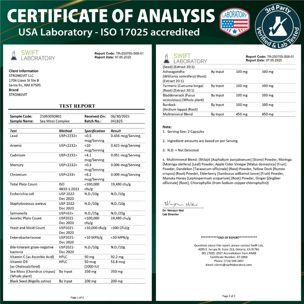 Turmeric and shilajit with sea moss capsules