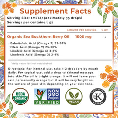Product scene showing the SeabuckWonders Sea Buckthorn Oil bottle