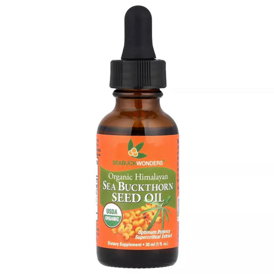 SeabuckWonders Sea Buckthorn Seed Oil bottle, 1 oz