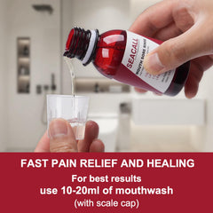 SEACALL Mouthwash ingredients and mint flavor graphics