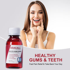 Close-up of SEACALL Mouthwash packaging