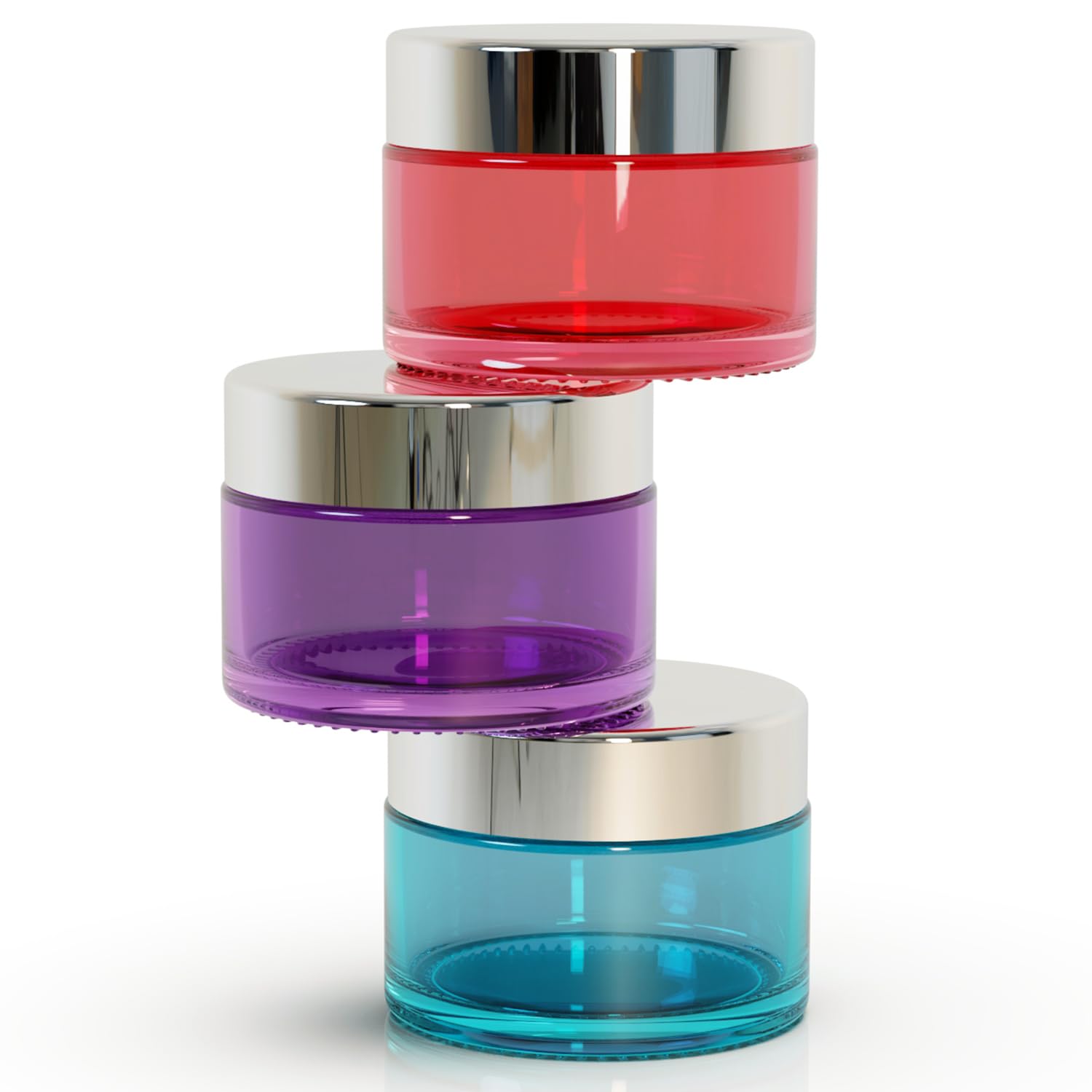 Seafulee 3-pack 1oz glass jars with lids for travel-friendly storage