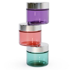 Seafulee 3pack pink-lid 2oz jar for stylish travel cosmetics storage.